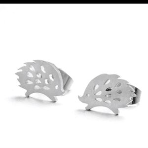 Earrings --Stainless Steel Hedgehog Studs
